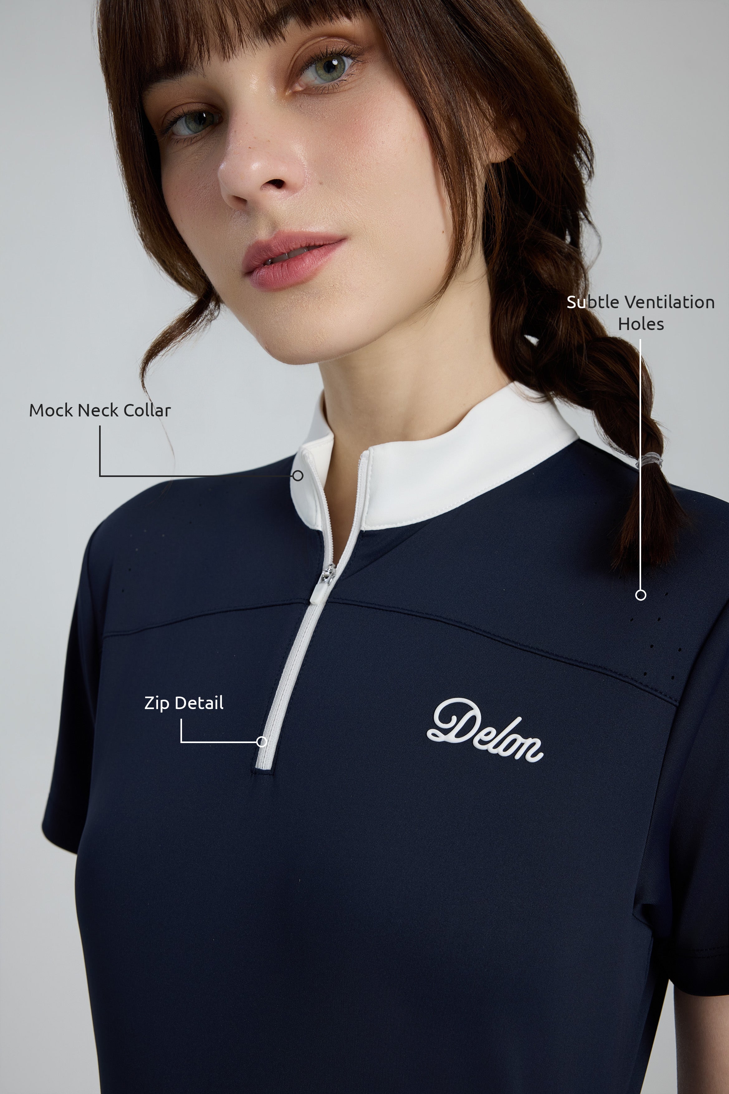 FlowVent Mandarin Collar Women Polo