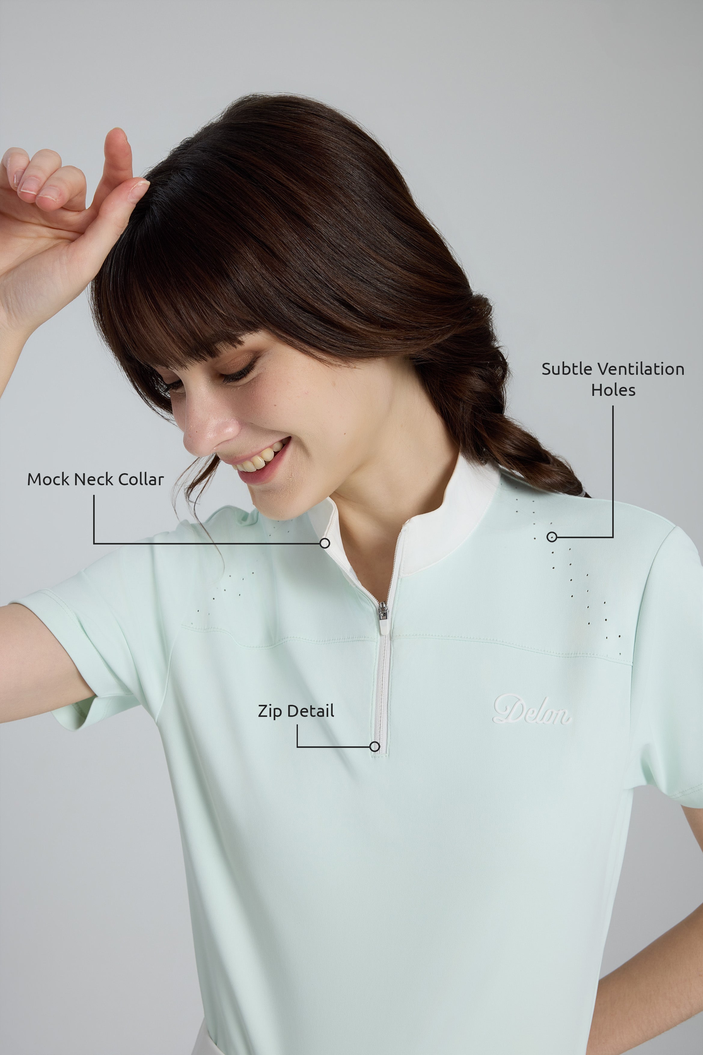 FlowVent Mandarin Collar Women Polo