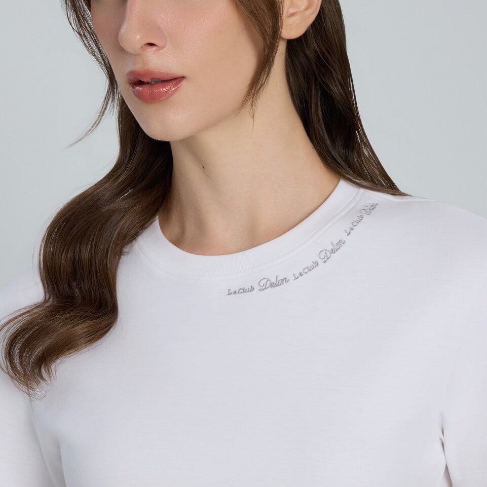 Collar Script Women Crop Tee