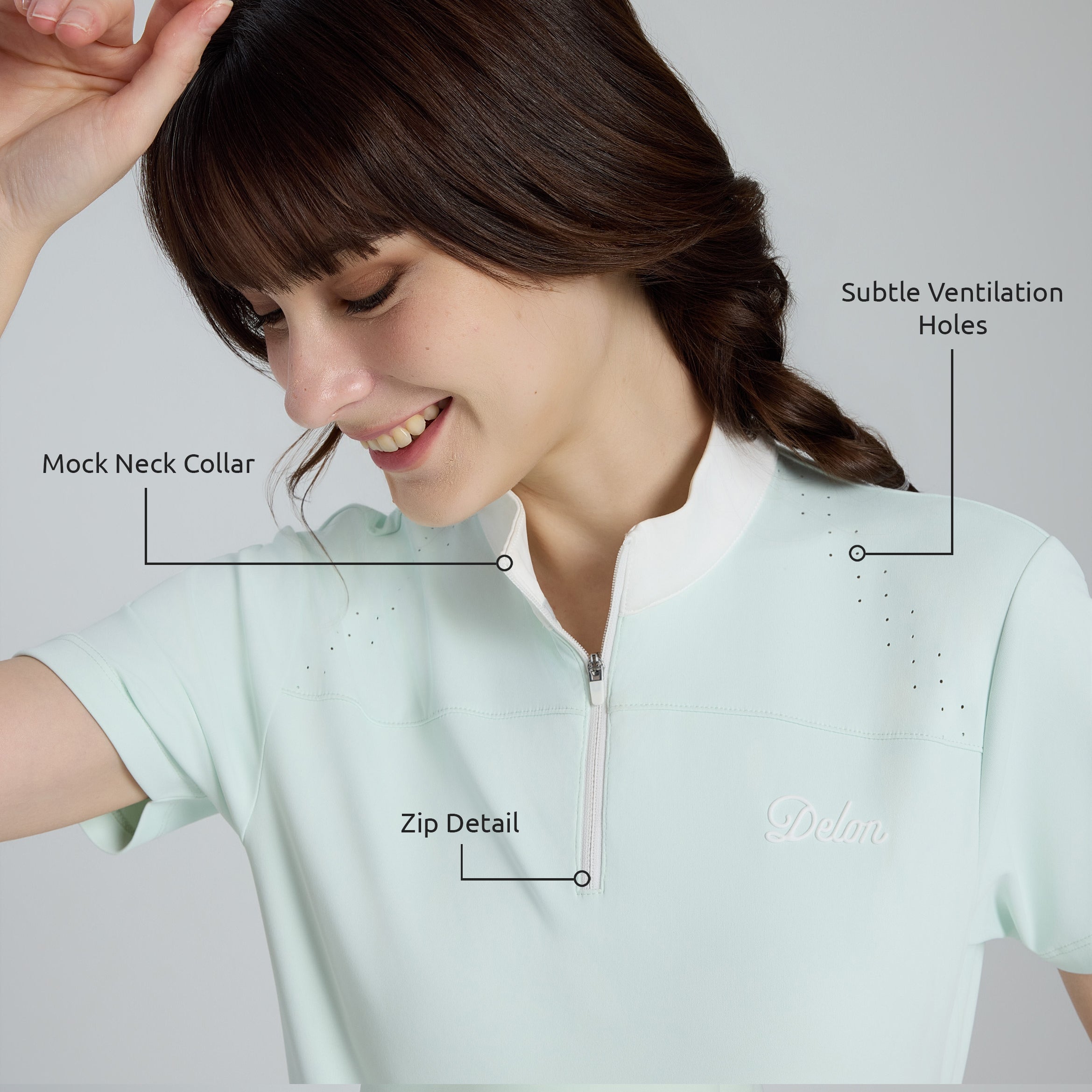 FlowVent Mandarin Collar Women Polo